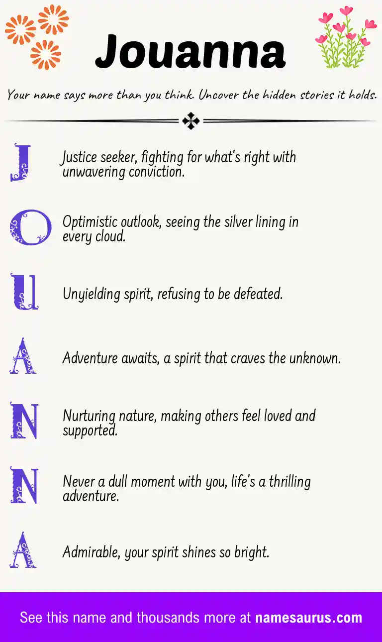 Acrostic poem about Jouanna.