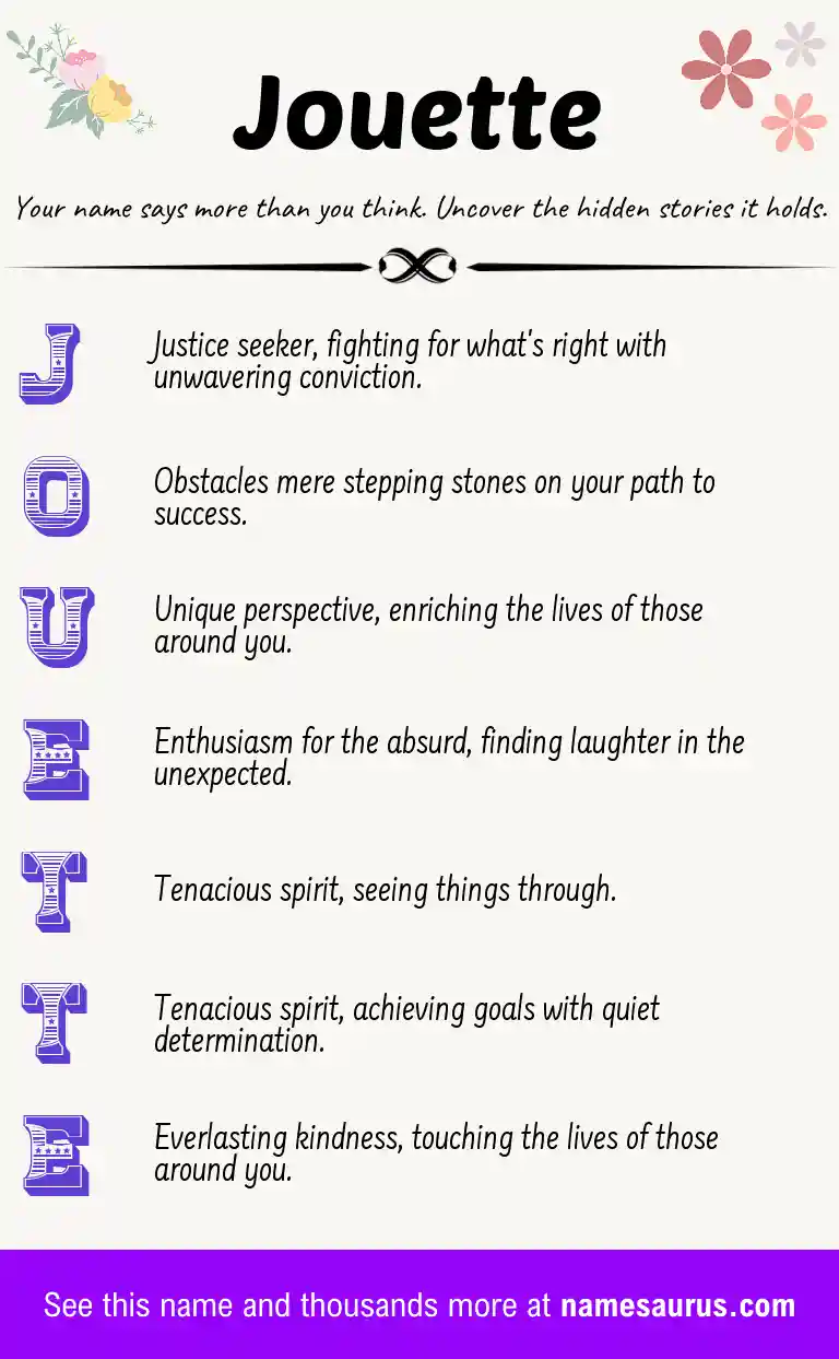 Acrostic poem about Jouette.
