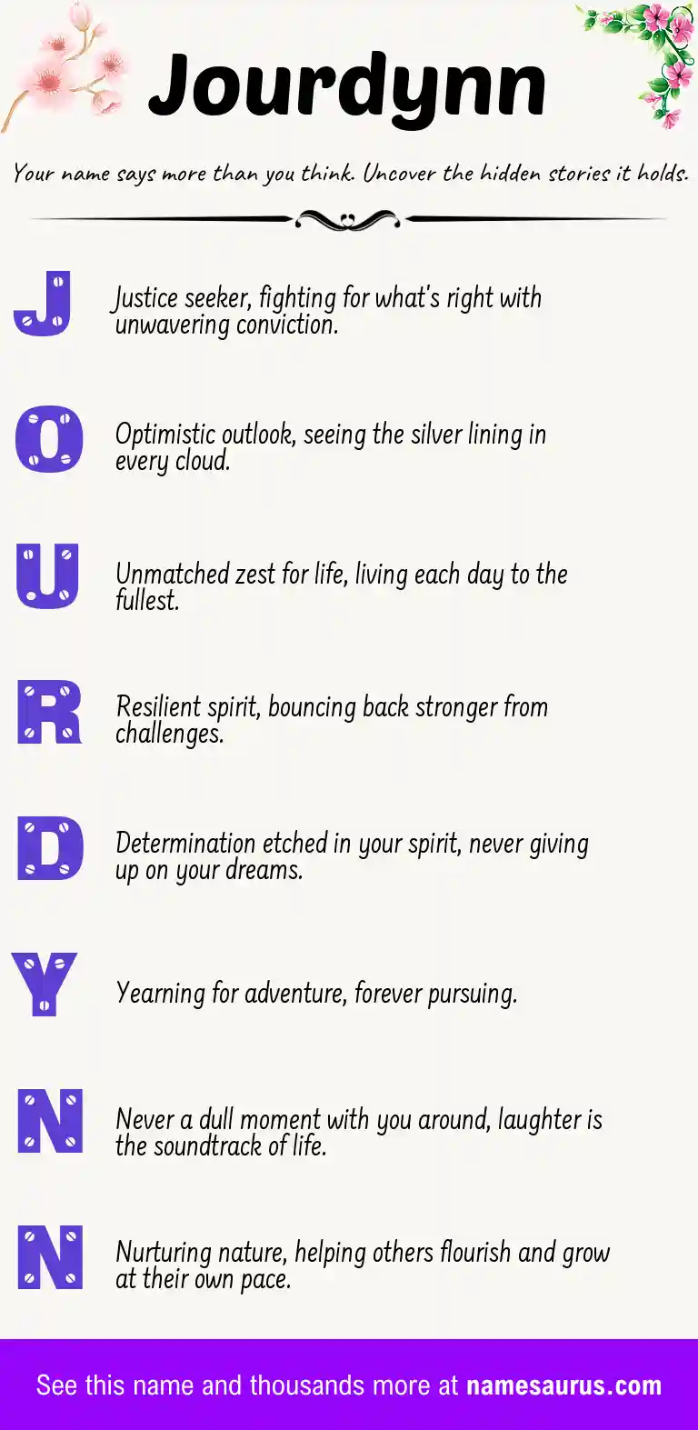 Acrostic poem about Jourdynn.