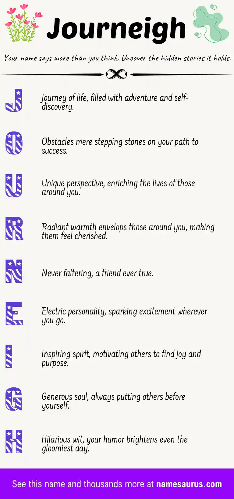Acrostic poem about Journeigh.