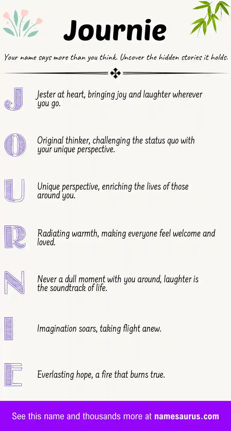 Acrostic poem about Journie.