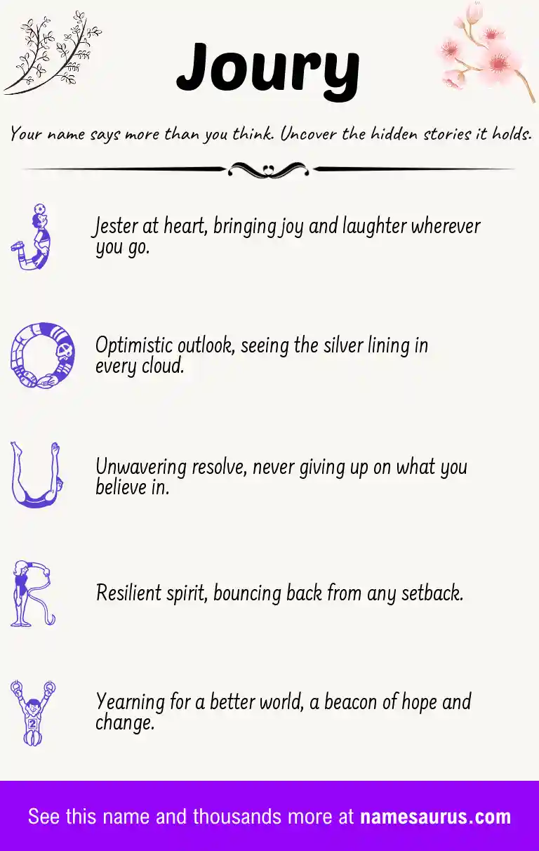 Acrostic poem about Joury.