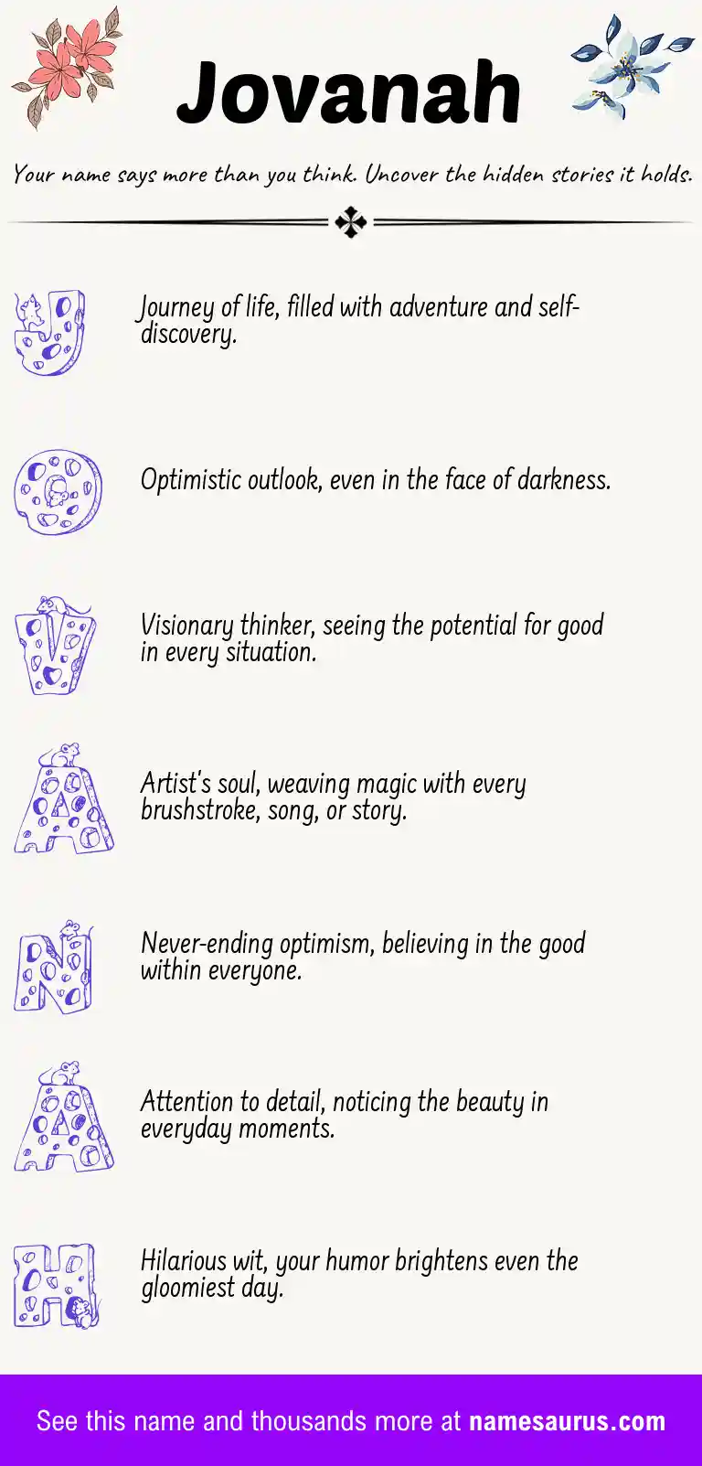 Acrostic poem about Jovanah.