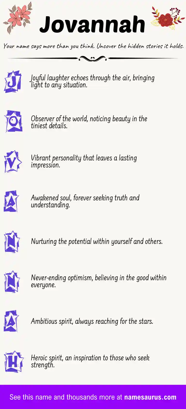 Acrostic poem about Jovannah.