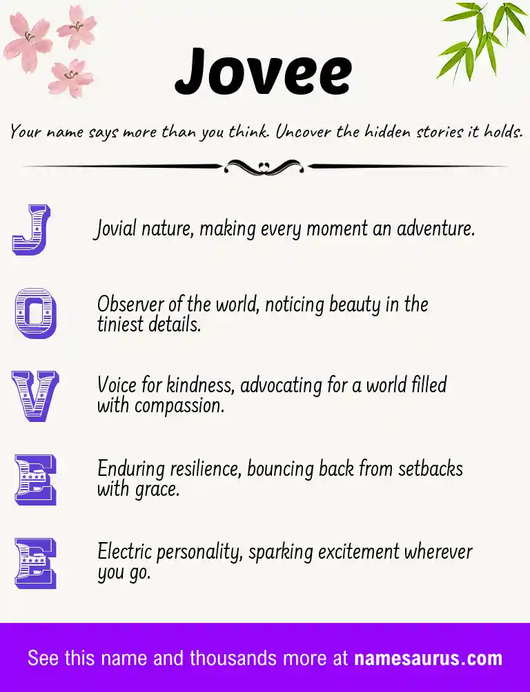 Acrostic poem about Jovee.