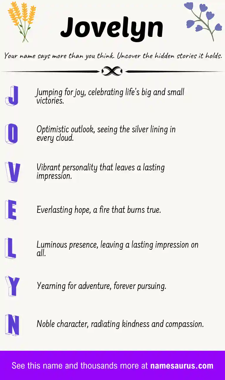 Acrostic poem about Jovelyn.