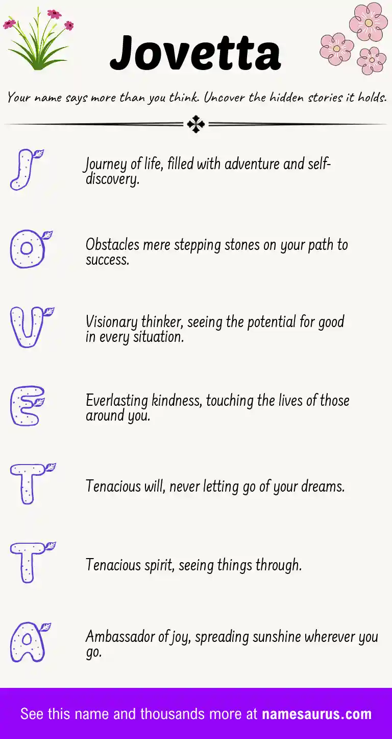 Acrostic poem about Jovetta.