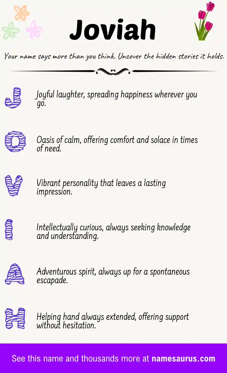 Acrostic poem about Joviah.
