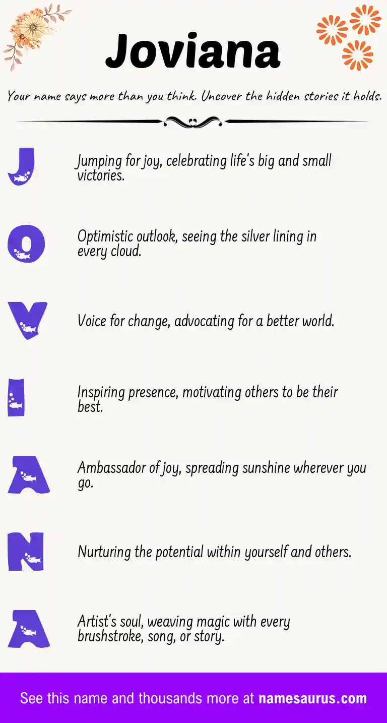 Acrostic poem about Joviana.