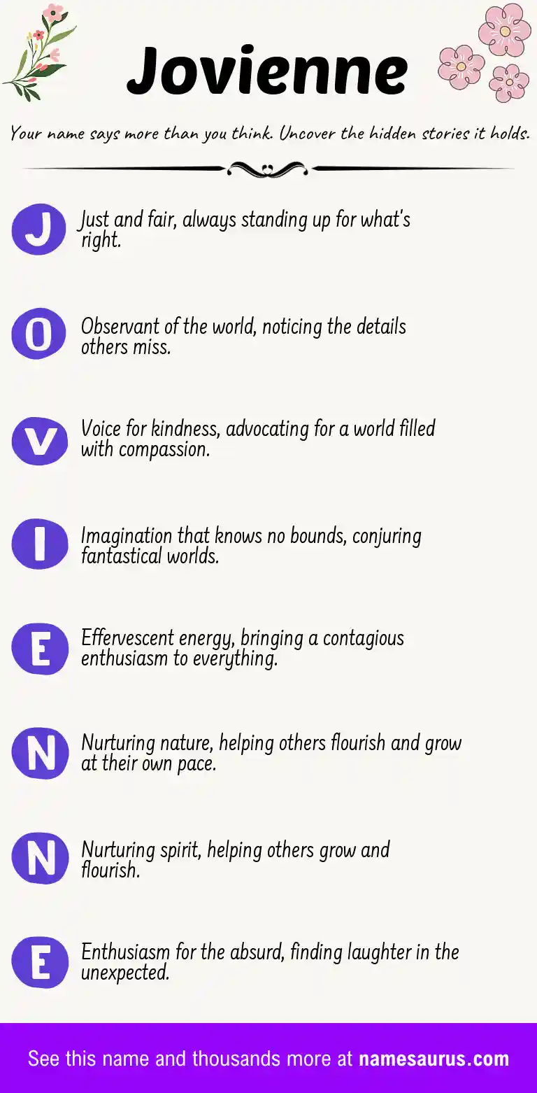Acrostic poem about Jovienne.