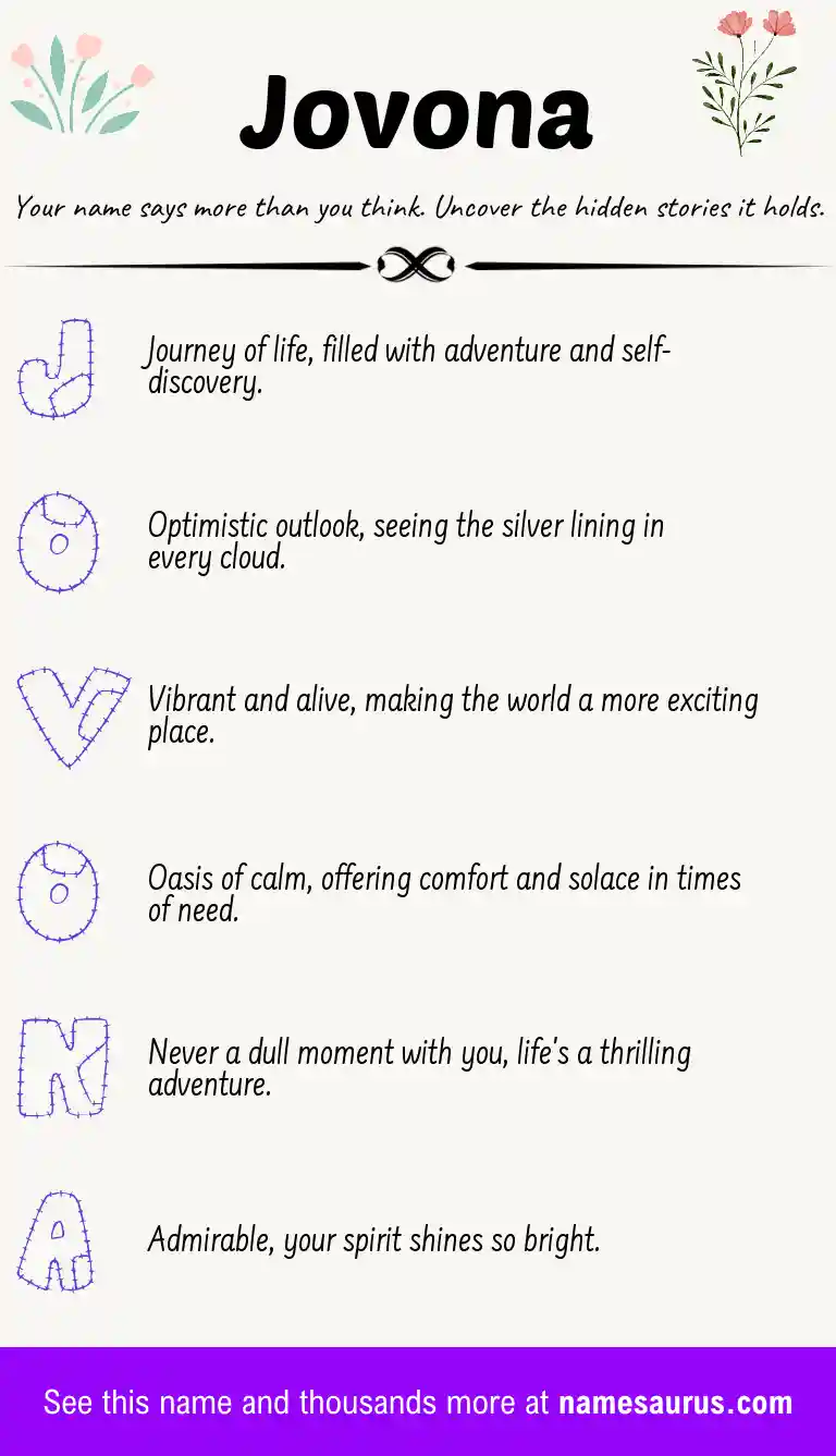 Acrostic poem about Jovona.