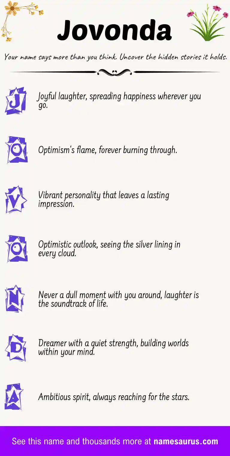 Acrostic poem about Jovonda.