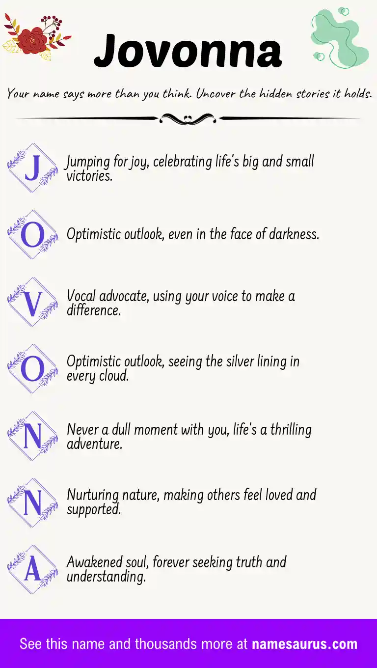 Acrostic poem about Jovonna.