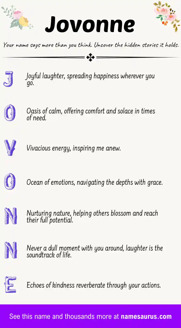 Acrostic poem about Jovonne.
