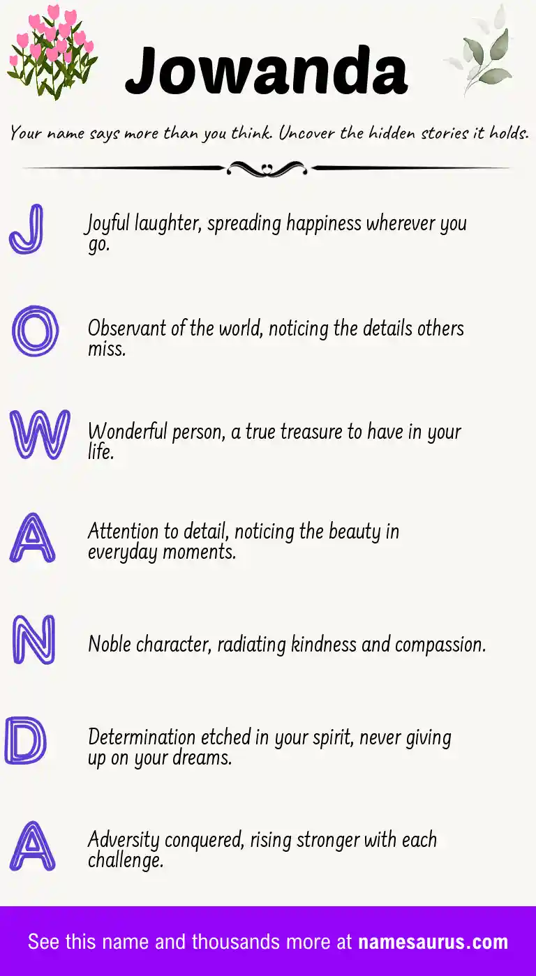 Acrostic poem about Jowanda.