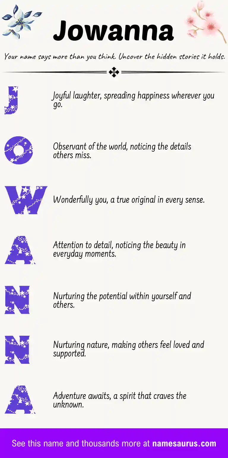 Acrostic poem about Jowanna.