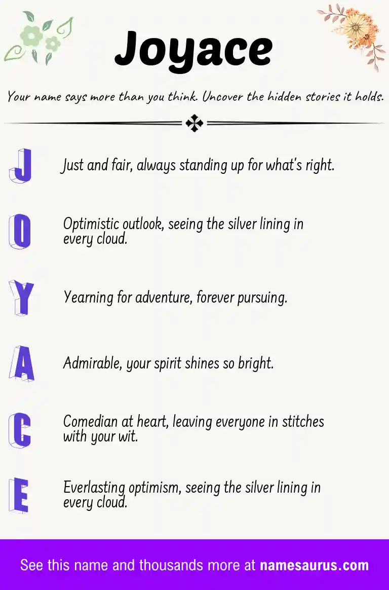 Acrostic poem about Joyace.