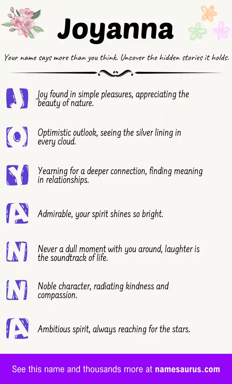 Acrostic poem about Joyanna.
