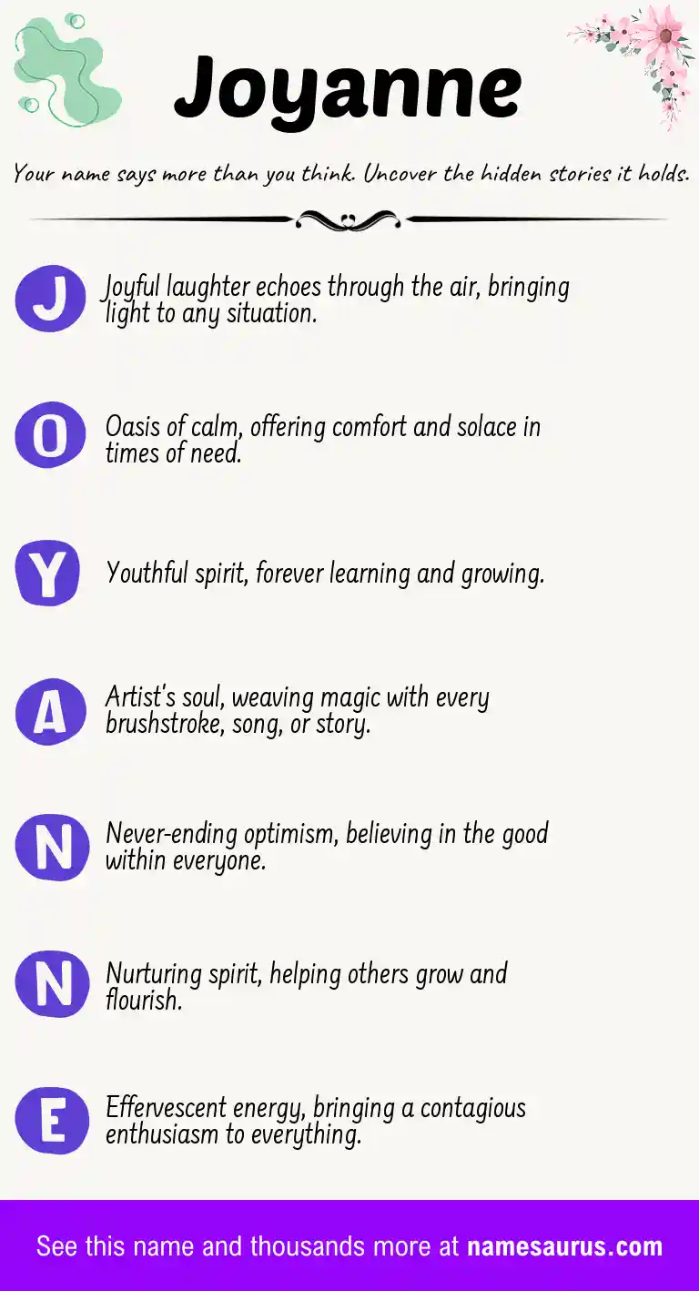Acrostic poem about Joyanne.