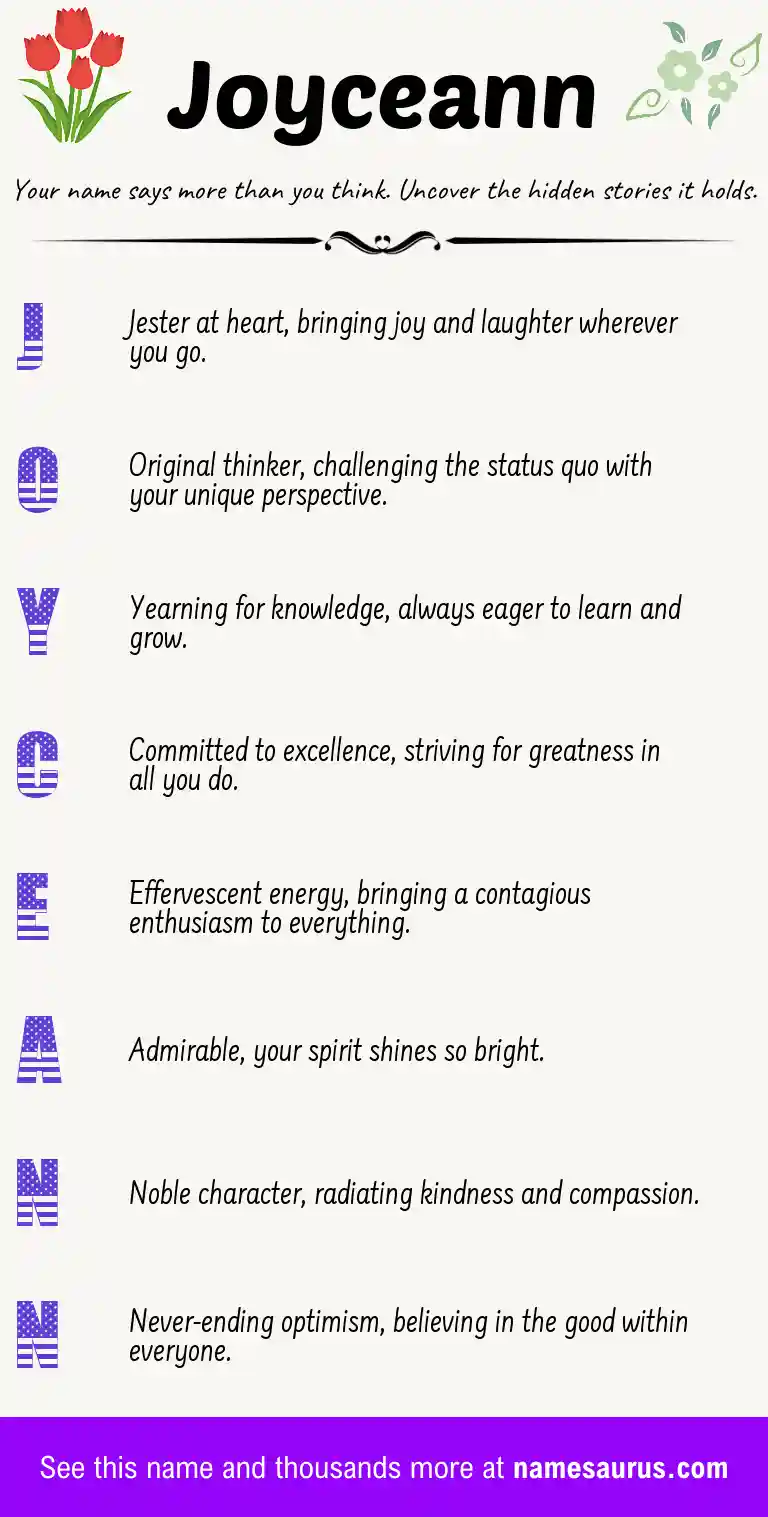 Acrostic poem about Joyceann.