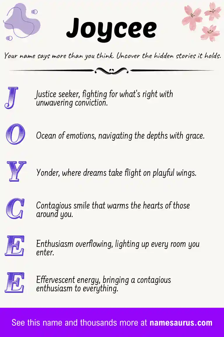 Acrostic poem about Joycee.