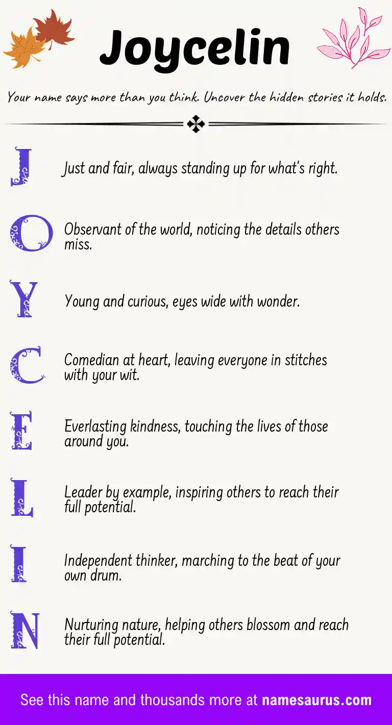Acrostic poem about Joycelin.
