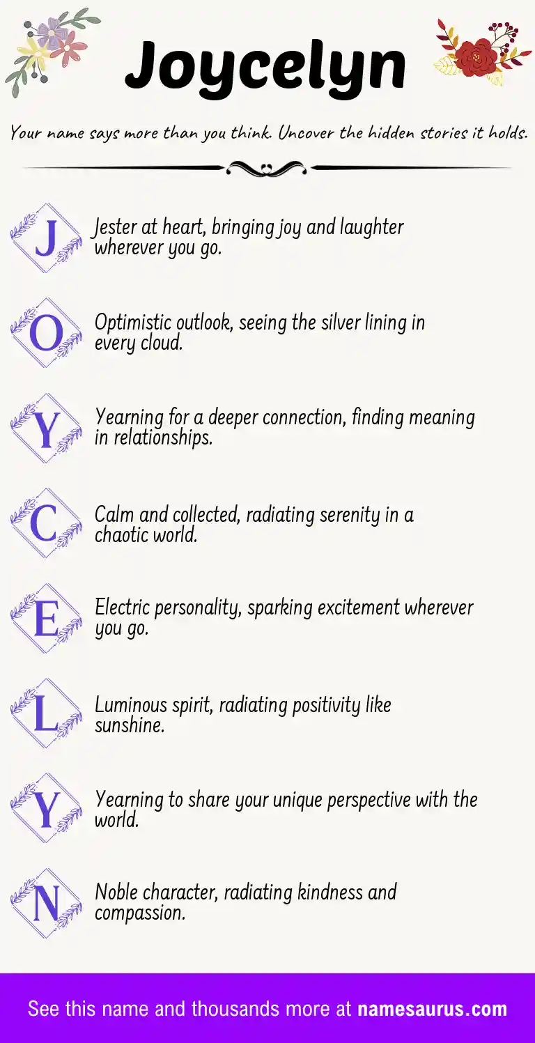 Acrostic poem about Joycelyn.