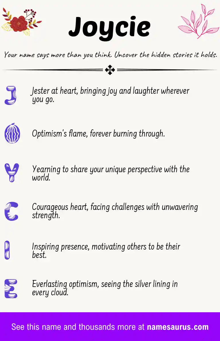 Acrostic poem about Joycie.