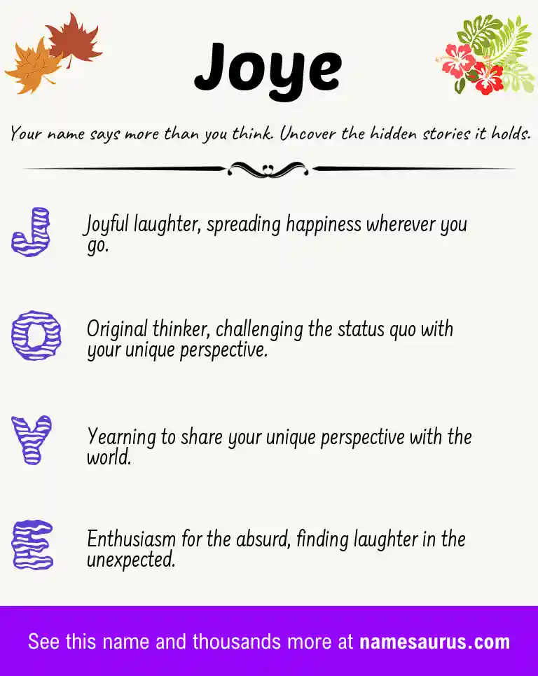 Acrostic poem about Joye.