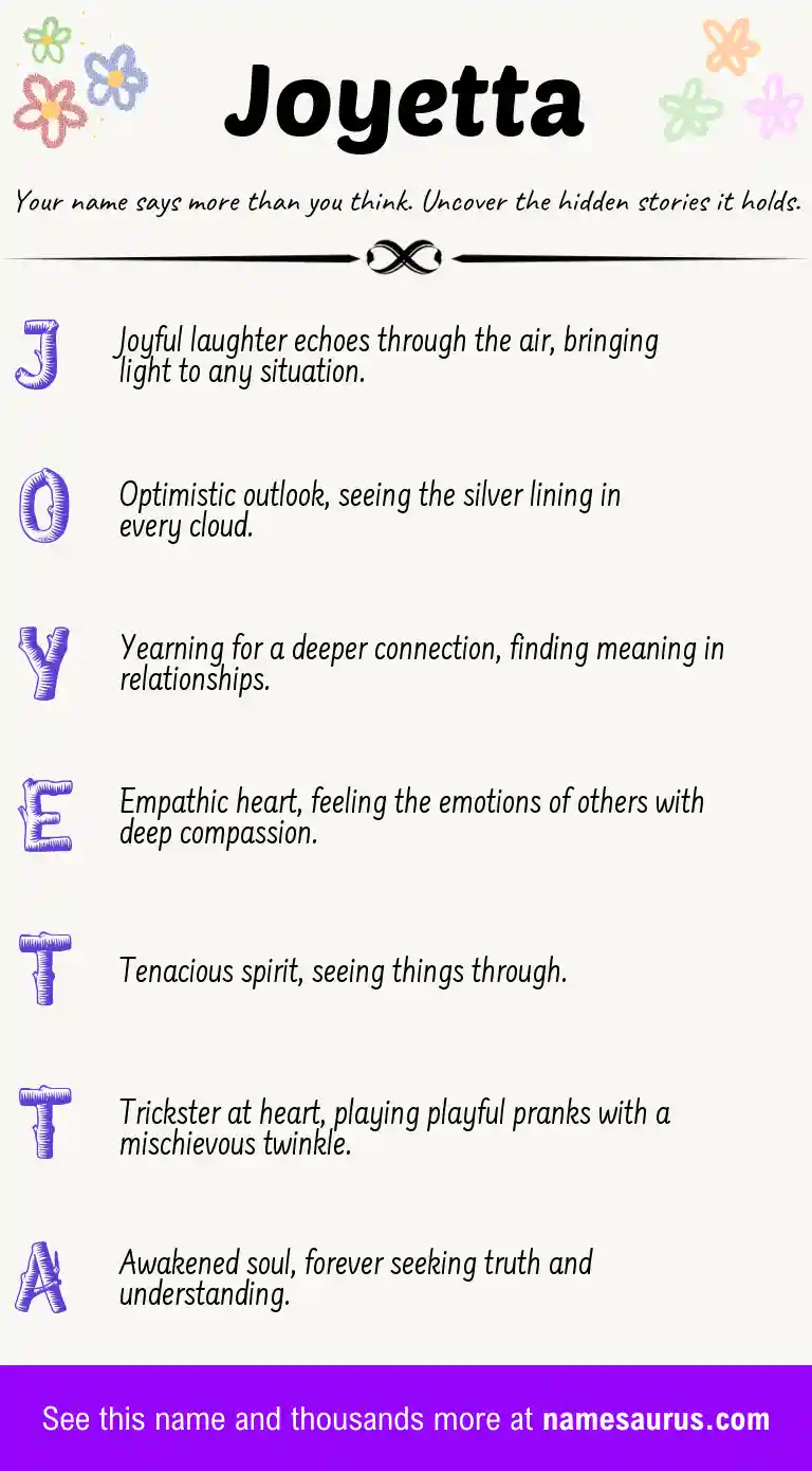 Acrostic poem about Joyetta.