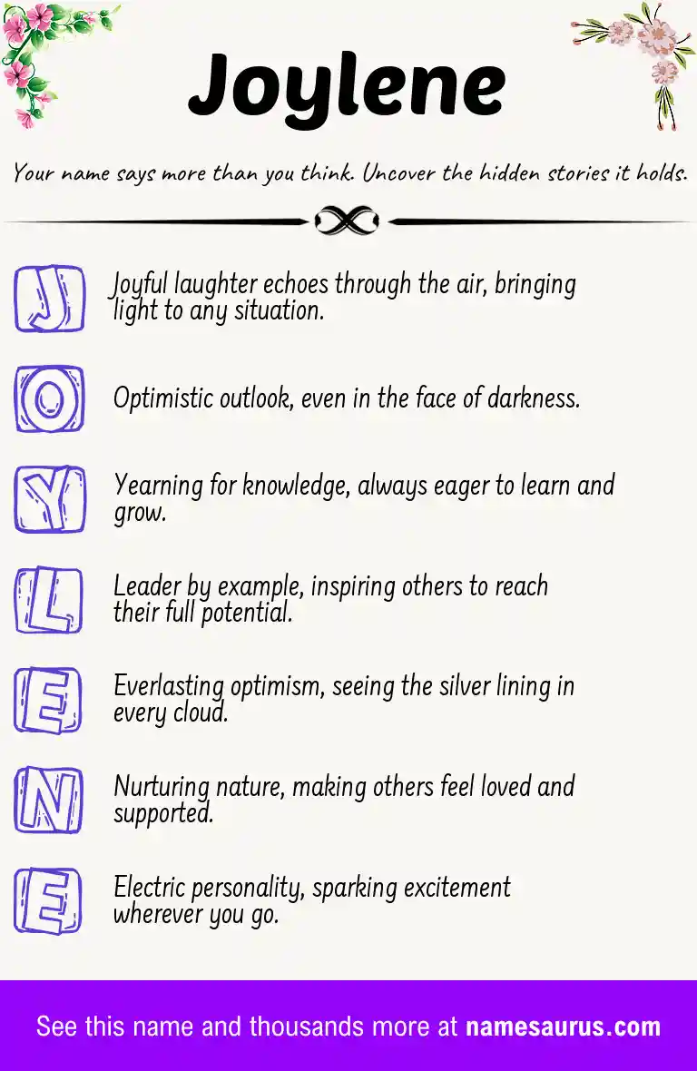 Acrostic poem about Joylene.