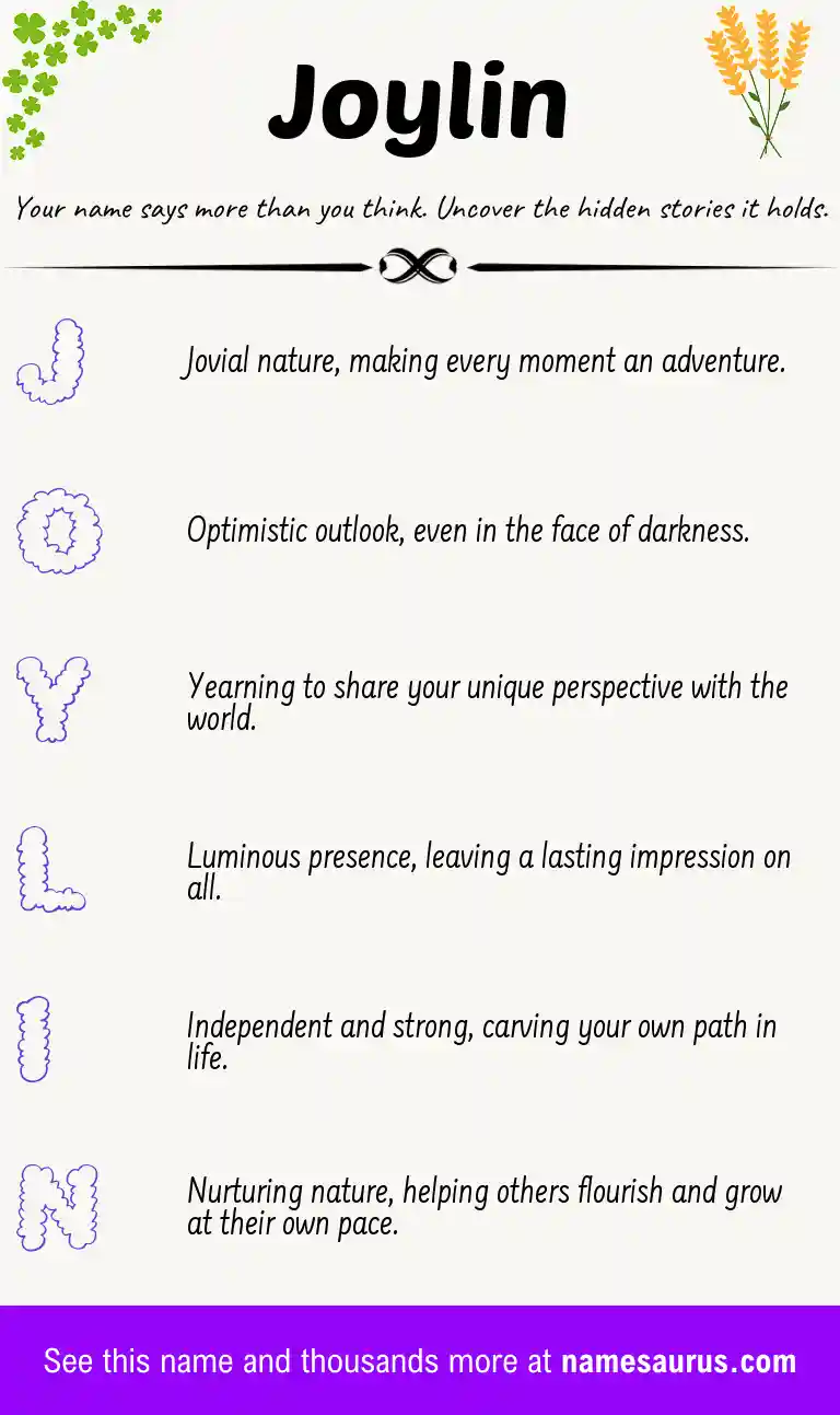 Acrostic poem about Joylin.
