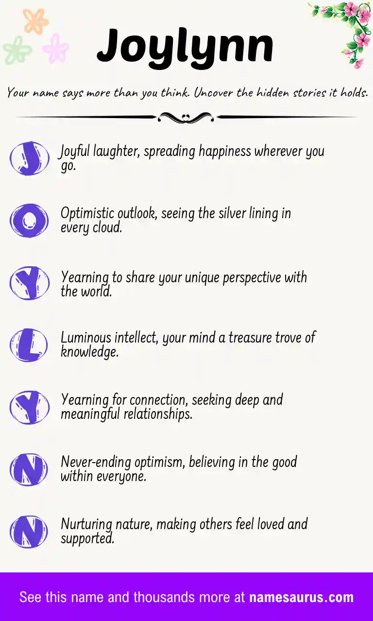 Acrostic poem about Joylynn.