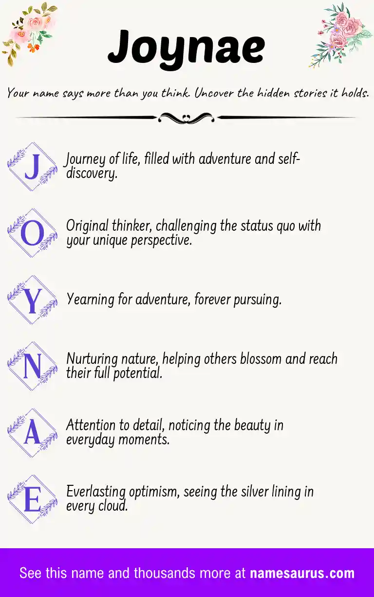 Acrostic poem about Joynae.