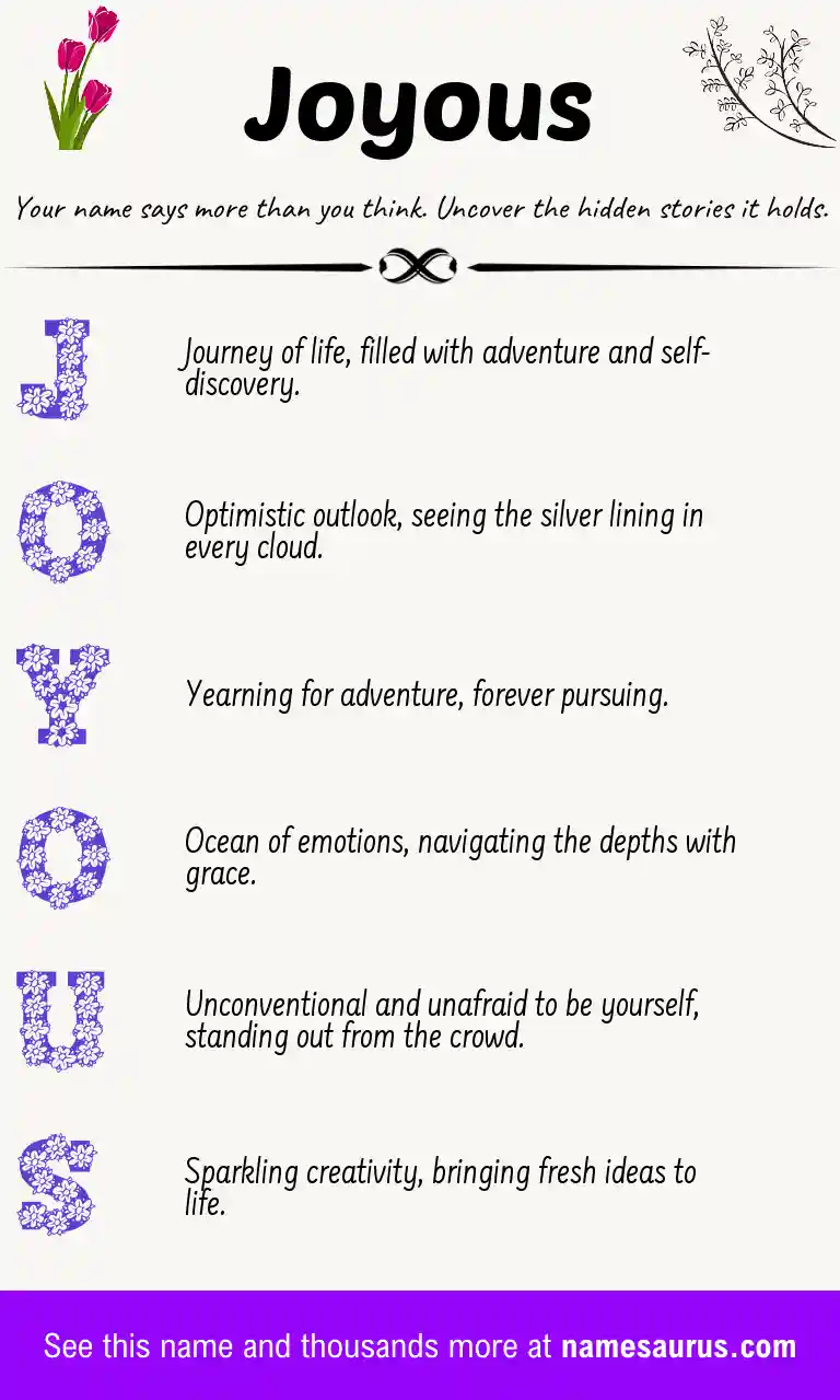 Acrostic poem about Joyous.
