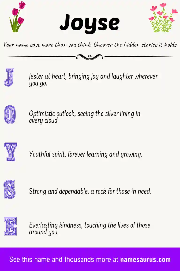 Acrostic poem about Joyse.