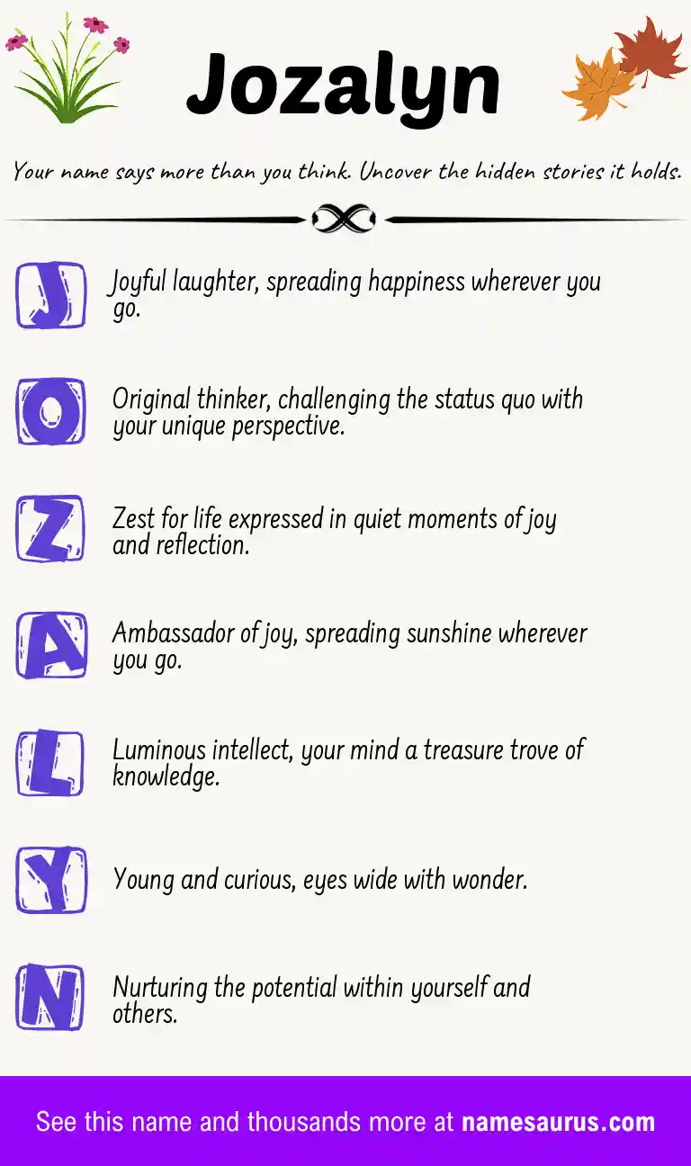 Acrostic poem about Jozalyn.