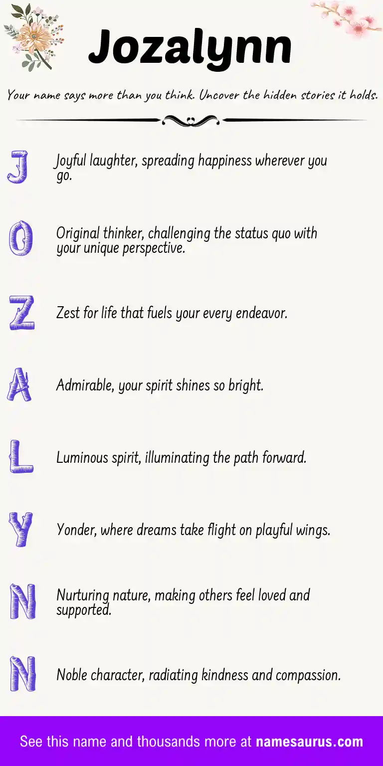 Acrostic poem about Jozalynn.