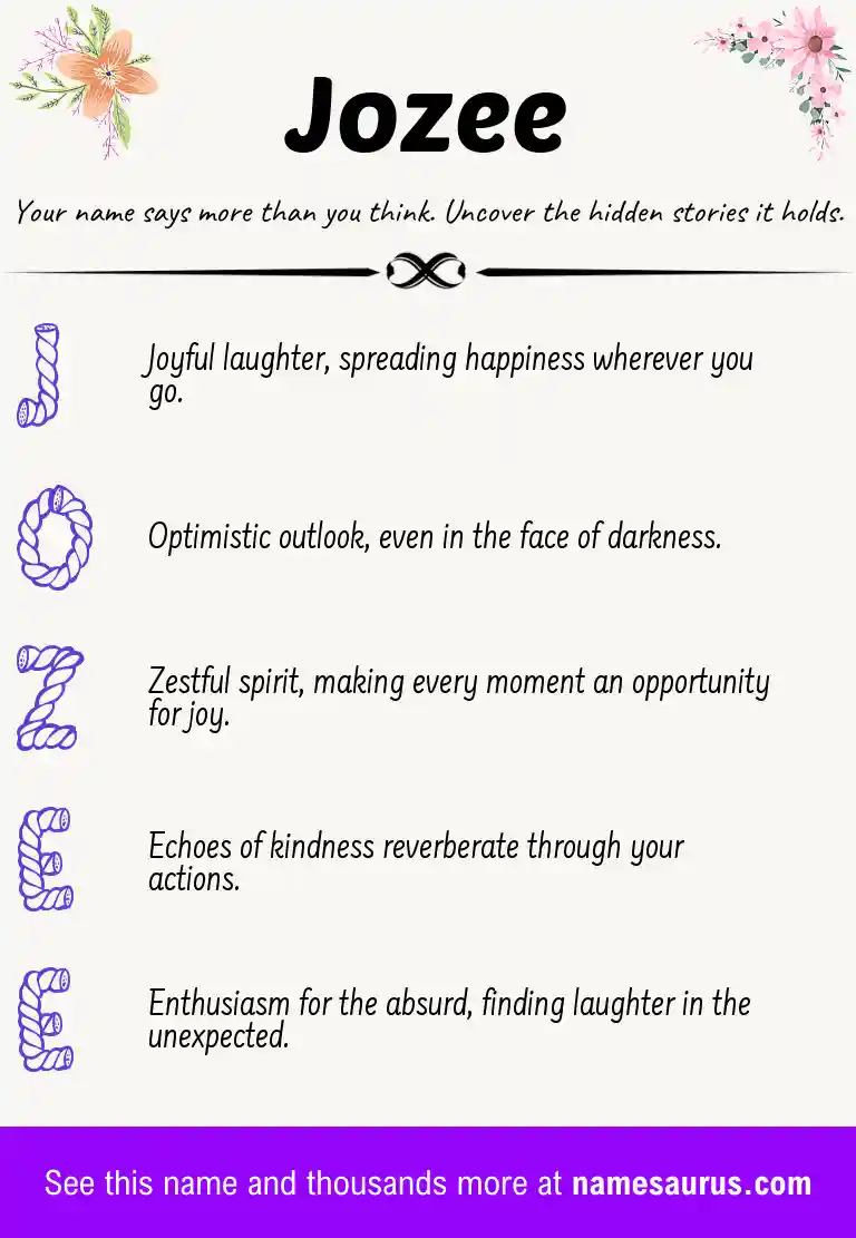 Acrostic poem about Jozee.