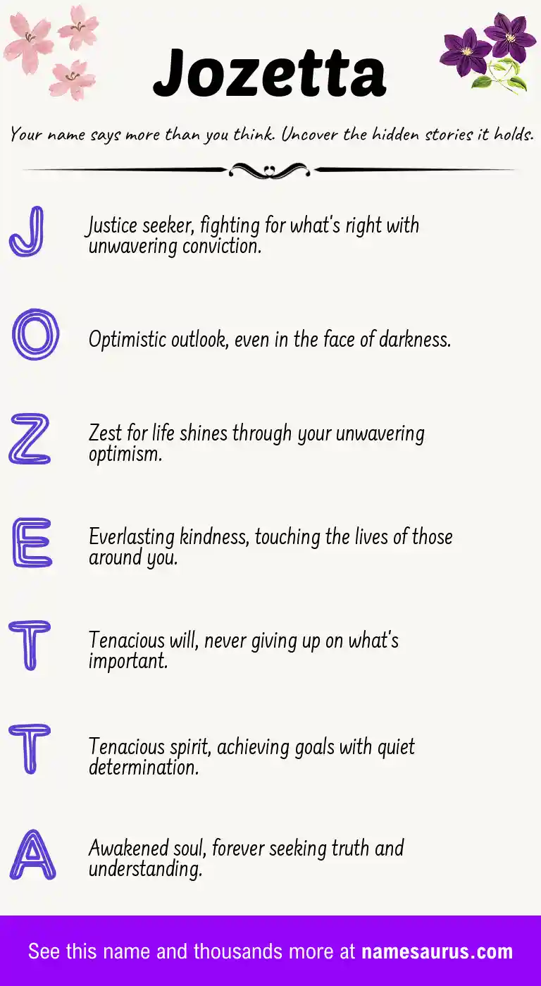 Acrostic poem about Jozetta.