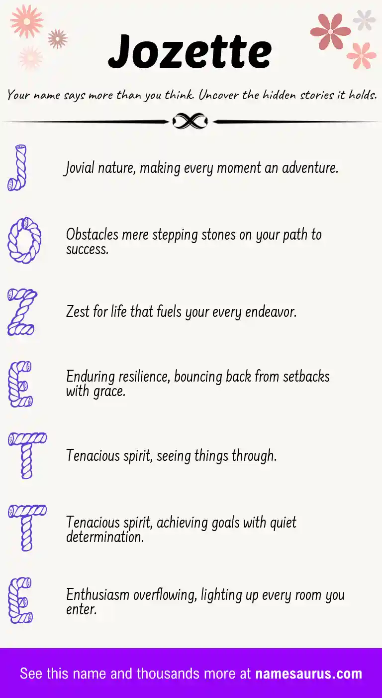 Acrostic poem about Jozette.