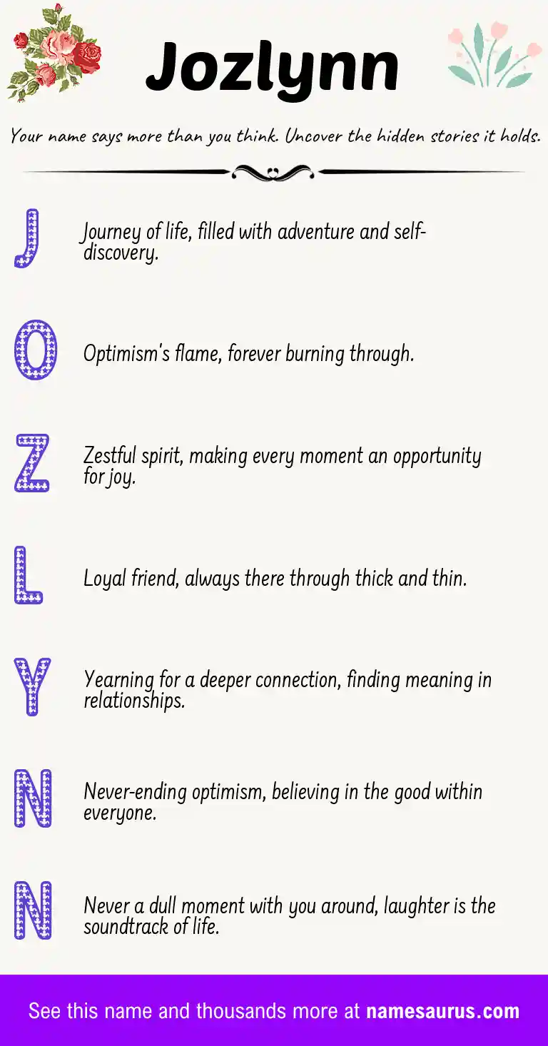 Acrostic poem about Jozlynn.