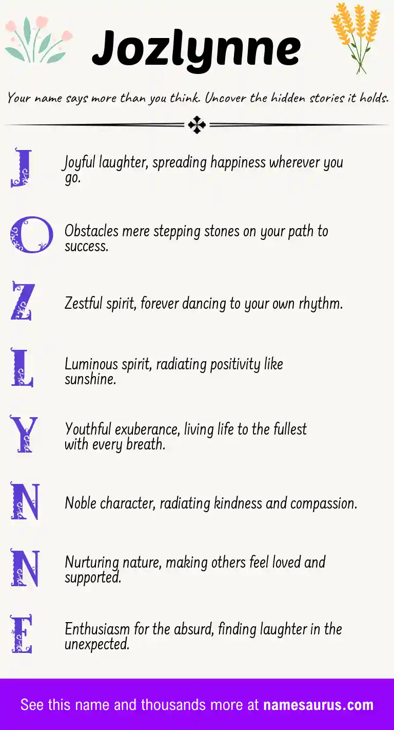 Acrostic poem about Jozlynne.