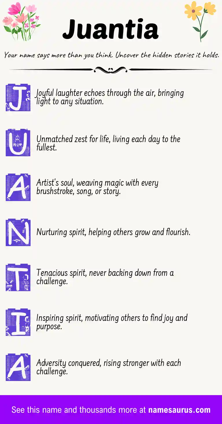 Acrostic poem about Juantia.