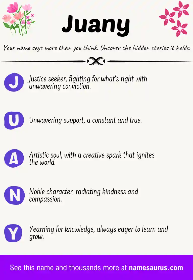 Acrostic poem about Juany.