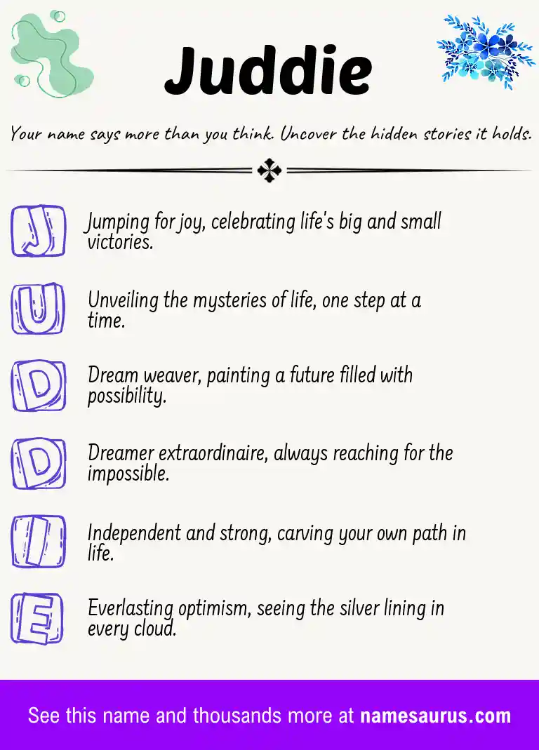 Acrostic poem about Juddie.
