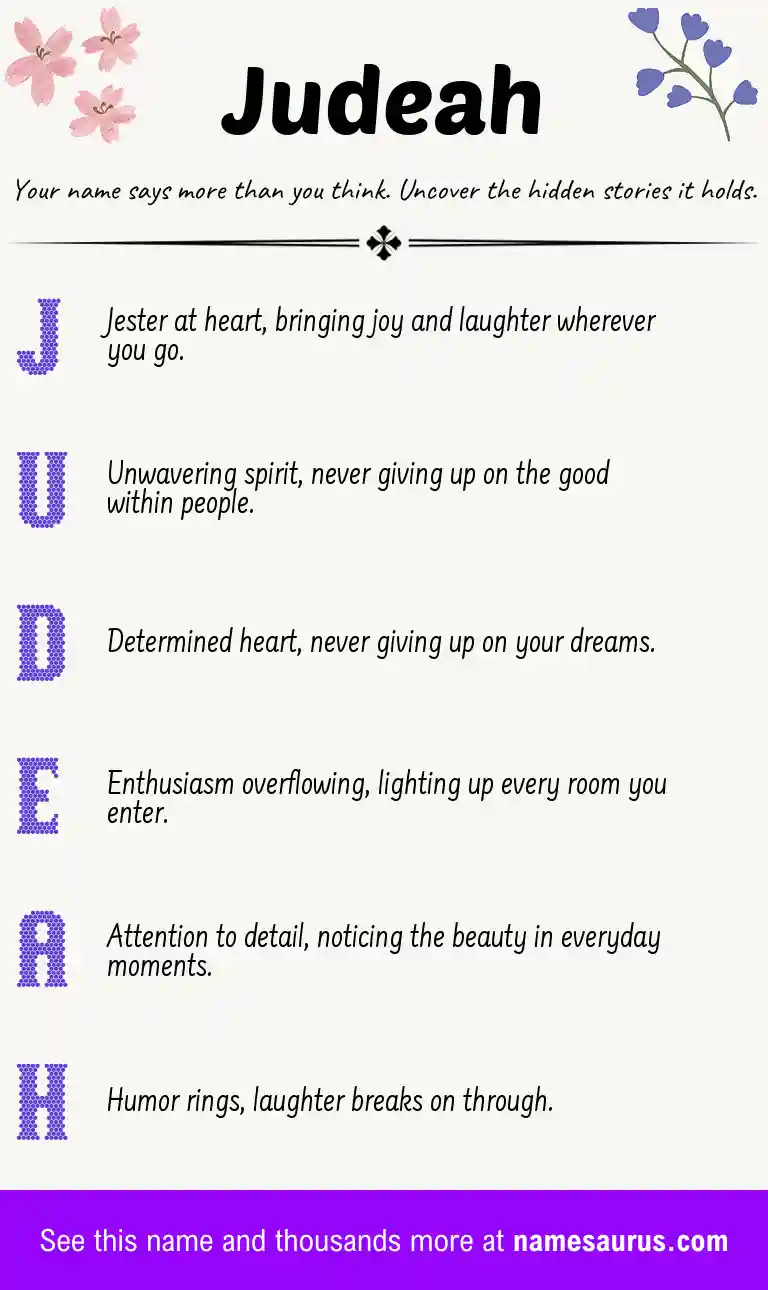 Acrostic poem about Judeah.