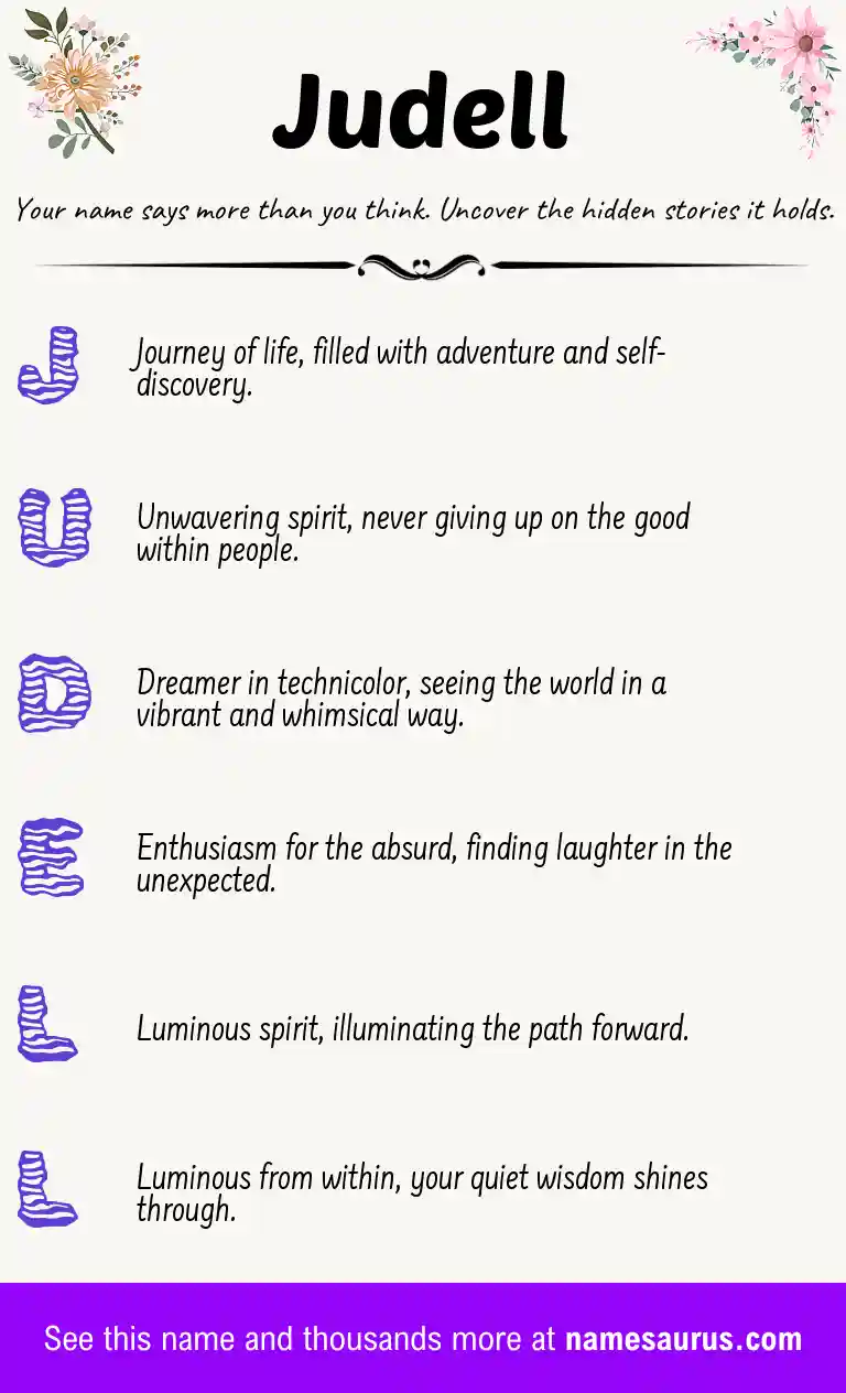 Acrostic poem about Judell.
