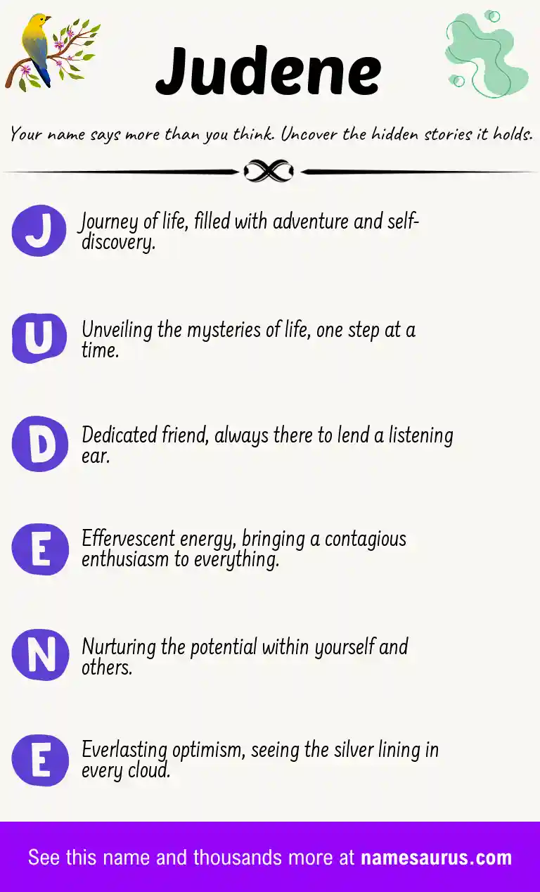 Acrostic poem about Judene.