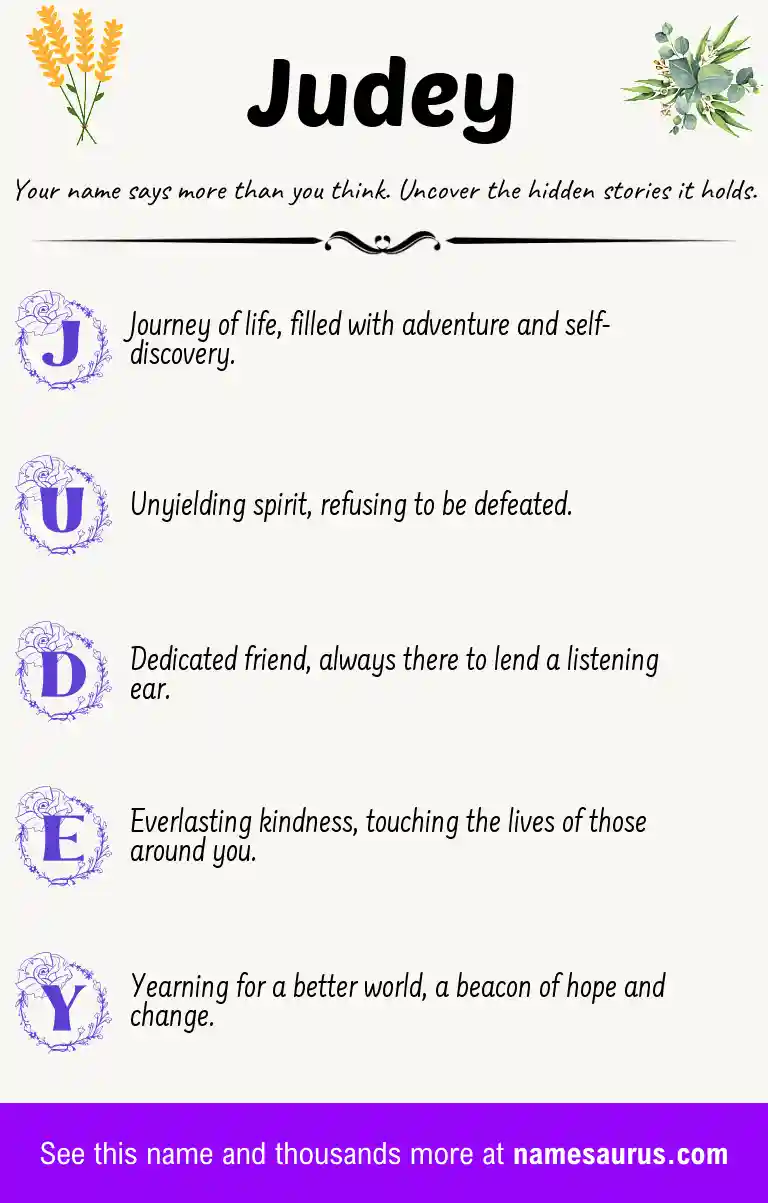 Acrostic poem about Judey.